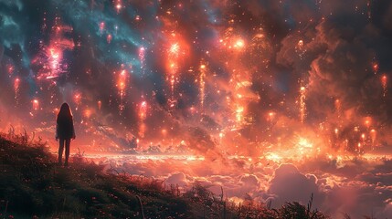 Magic imaginary world full with color and happiness