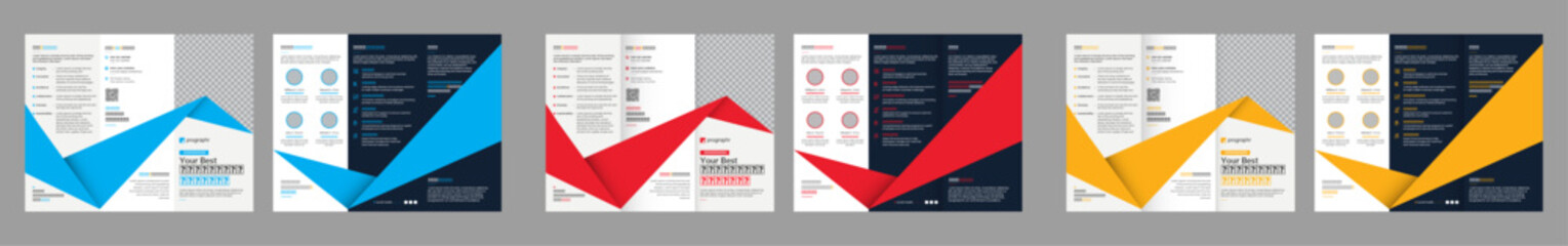 Business Tri-Fold Brochure_Multiple Color Variation