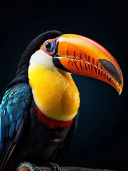 Plexiglas foto achterwand toucan on a black background © Juan Antonio 