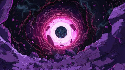 Rolgordijnen  universe cartoon animation, cosmic, futuristic and supernatural inspired background using colors © paisorn