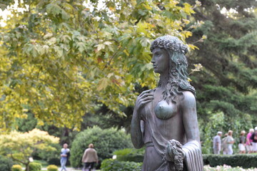 Sculpture of the goddess Flora in the Aivazovskoye park, Partenit, Crimea