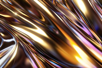 Shiny metallic lines reflecting light in a mesmerizing manner, abstract  , background