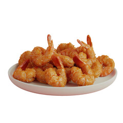 Plate of shrimp on white plate