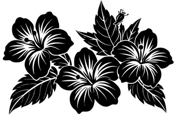 set-of-hibiscus-flower-vector illustration