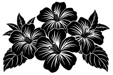set-of-hibiscus-flower-vector illustration