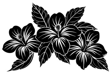 set-of-hibiscus-flowers-vector illustration