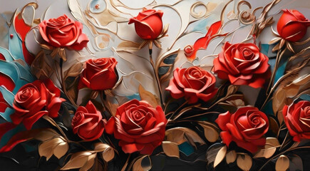 abstract background of red roses