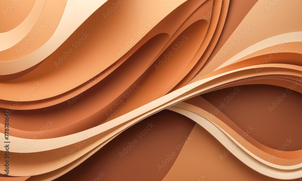 Poster abstract wave background. dynamic blend of smooth, flowing waves and curves in various shades of bro