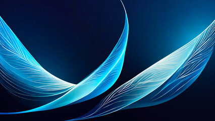 The glowing waves flow smoothly against the dark background