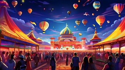 Illustration of global festival