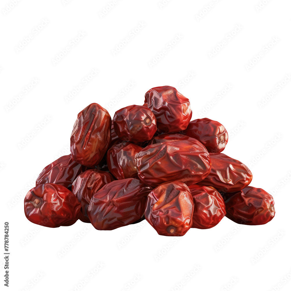Poster a close up of a pile of dates on a transparent background