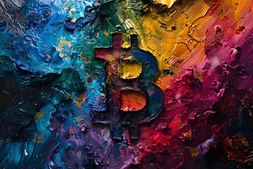 Cosmic Convergence of Bitcoin Symbolism in Vibrant Abstract