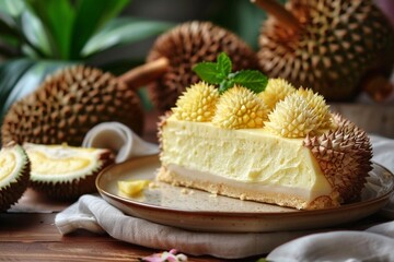 Durian Cake, healthy plate, casual snacks, durian cake