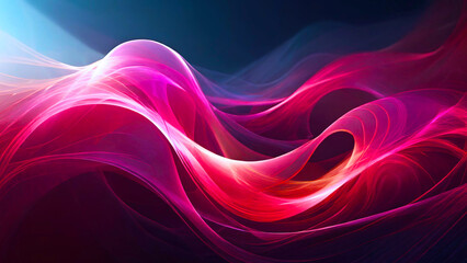 The glowing waves flow smoothly against the dark background