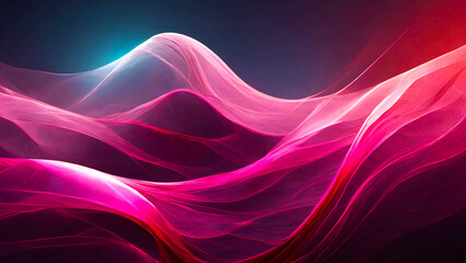 The glowing waves flow smoothly against the dark background