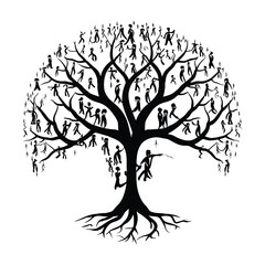 Obraz premium Genealogy Silhouette