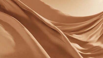 fabric sienna color cloth flowing on wind textile wave flying movement 3d rendering abstract fashion background - obrazy, fototapety, plakaty
