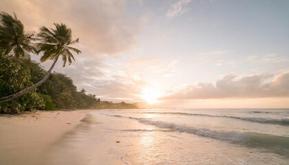 Fototapeta na wymiar sun shining over a tropical beach