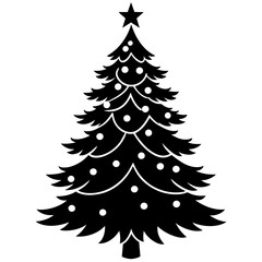 christmas tree silhouette vector illustration,icon,Santa characters,Holiday t shirt,Hand drawn trendy Vector illustration,christmas on black background