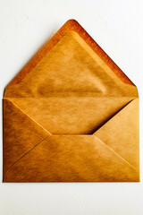 Tan piece of paper with brown edge is folded over on itself.