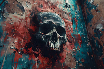 Haunting Watercolor Skull Uncovering the Secrets of the Abandoned Mansion s Haunted Walls