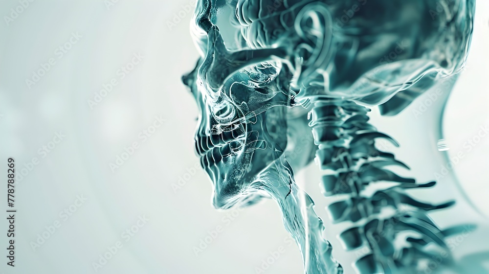 Sticker Hyper Detailed Radiographic of Anatomy for Medical Assessment on Isolated Background with Cinematic Photographic Style