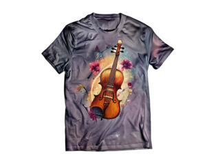 A violin design on t shirt