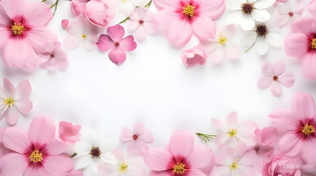 Cherry Blossom flower patterned background. Flower texture background. Generative AI Pro Photo
