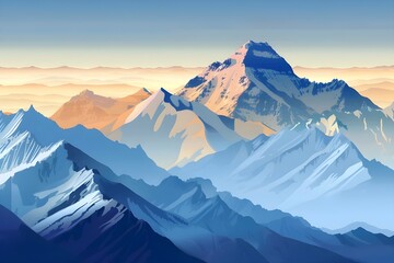 IA Gerada IA Generativa Everest montanha grande paisagem aventura nepal motivação ao ar livre Arte Gráfica
