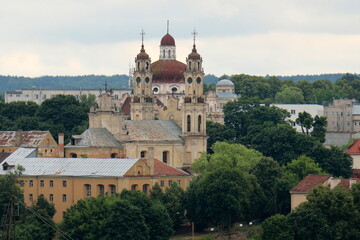 Obraz premium 02 07 2023 Vilnius Lithuania. Vilnius is the capital and largest city of Lithuania. It is located in the southeast of Lithuania on the Vilnius River.