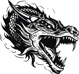 Japanese dragon, Dragon in asian style vector illustration