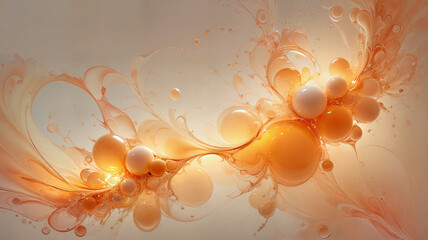 orange bubbles form abstract artwork