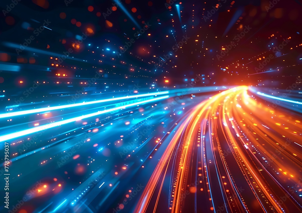 Fototapete revolutionizing tech with lightning speed, accelerated computing on the electronic highway