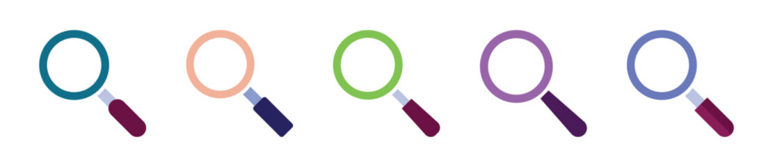 Search icon set. Magnifying glass, search tool, find icon set - Vector