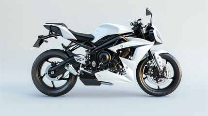 black and white sports bike or motorcycle on a white background