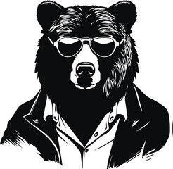 Bear in a sunglasses Vector Illustration