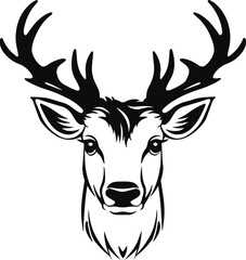 Deer head icon, deer head logo isolated, Hunting logo, Vector illustration