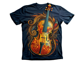 A violin design on t shirt
