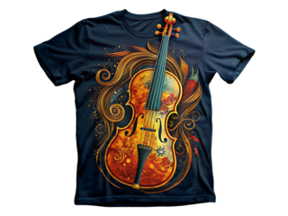 A violin design on t shirt
