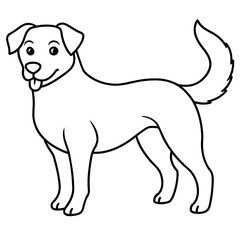      Dog vector illustration with line art.
