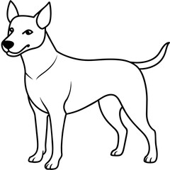      Dog vector illustration with line art.
