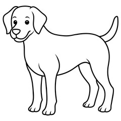      Dog vector illustration with line art.
