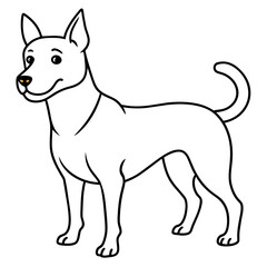      Dog vector illustration with line art.
