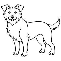      Dog vector illustration with line art.
