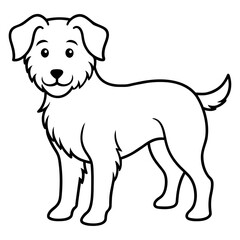 Obraz premium Dog vector illustration with line art. 