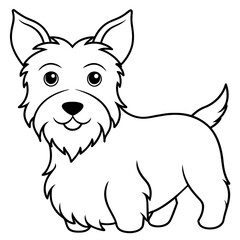      Dog vector illustration with line art.
