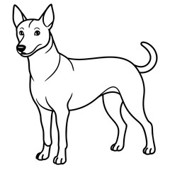      Dog vector illustration with line art.
