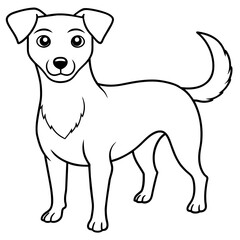      Dog vector illustration with line art.
