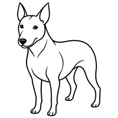      Dog vector illustration with line art.
