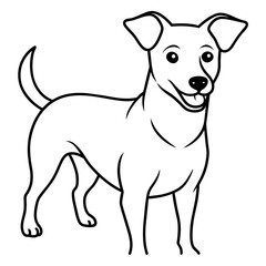      Dog vector illustration with line art.
